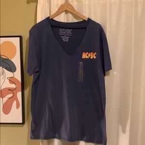 AC/DC Navy Blue V-Neck T-Shirt